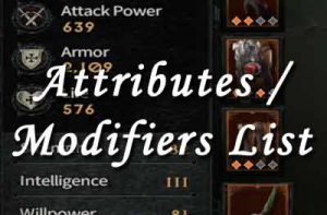attributes and modifiers list for diablo 4