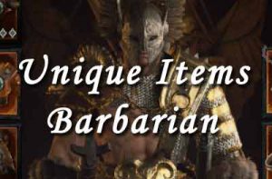 unique items list show all barbarian items