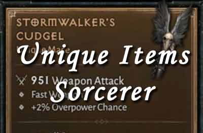 unique items useable by sorcerer list