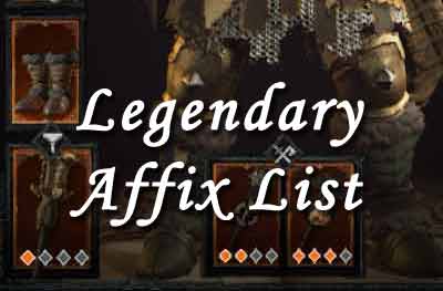 legendary affix list