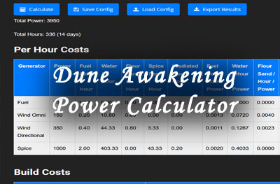 Dune Awakening Power Calculator