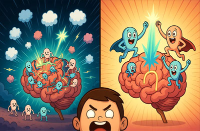 Whimsical cartoon adhd