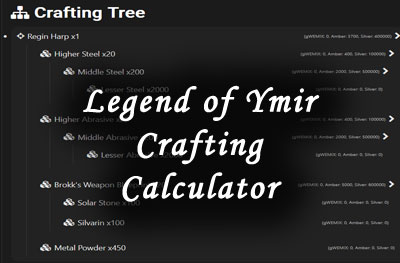 legend of ymir crafting calculator