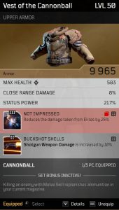 Vest of the Cannonball L50 stats