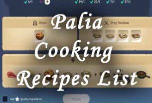 palia cooking recipes list