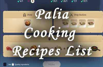 palia cooking recipes list