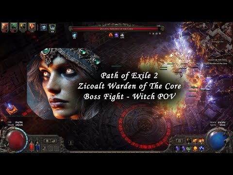 Zicoatl Warden of The Core with a Witch in Path of Exile 2