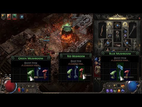 green red blue mushroom path of exile 2