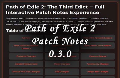 path of exile 2 patch notes 0.3.0