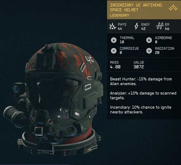 incendiary uc antixeno space helmet