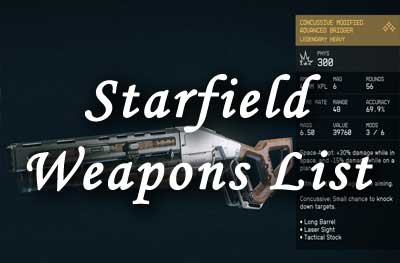 List of Weapons and All Weapon Locations