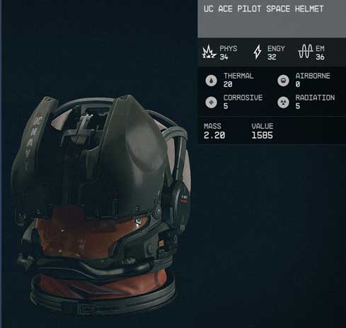 uc ace pilot space helmet