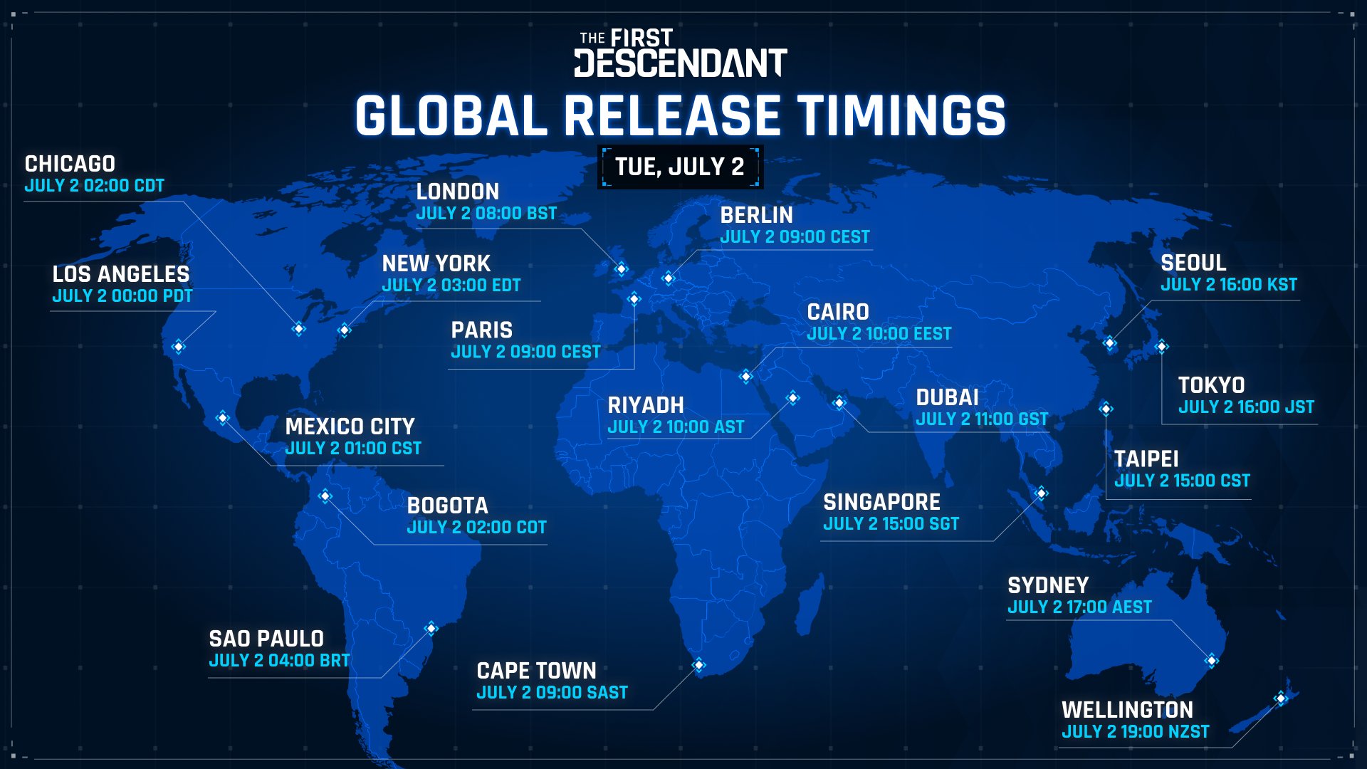 The First Descendant Launch Timezones