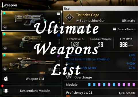 tfd ultimate weapons list