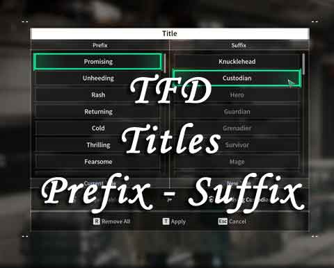 Titles Prefix Suffix List