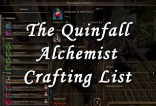 the quinfall alchemist crafting list