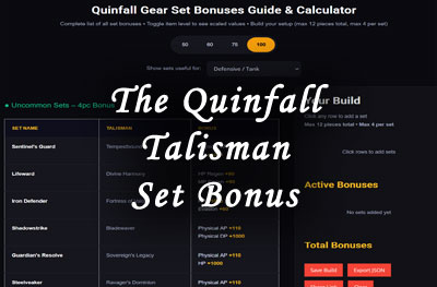 the quinfall talisman set bonus