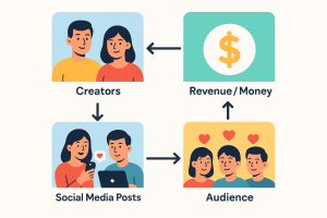 Creators posts audience money diagram