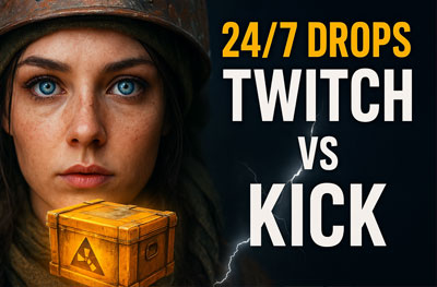 24/7 drops kick vs twitch