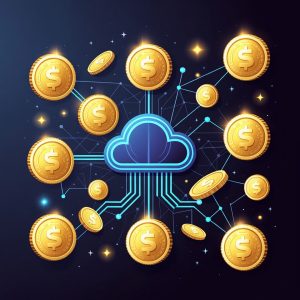 gold coins next to cloud icon