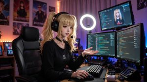 Authentic creator engaging with live chat