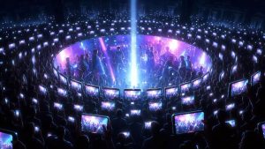 Cultural Commentary Image (Modern Coliseum Metaphor)