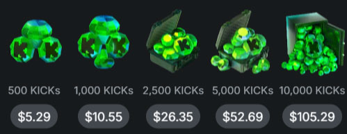 Kicks cost rate march 2026