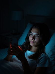 Phone Glow Image Late Night Scrolling