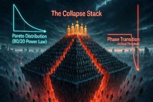 The Invisible Math — The Collapse Stack showing Pareto clustering and phase transitions