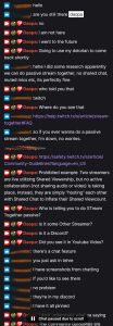 Chat screenshot 2 of 4 - Streamer claims they researched and asked Twitch