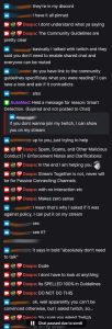 Chat screenshot 3 of 4 - Sharing the official Twitch policy on shared viewership