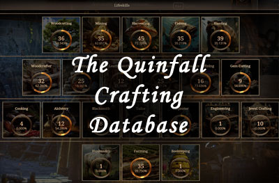 The Quinfall Crafting Database