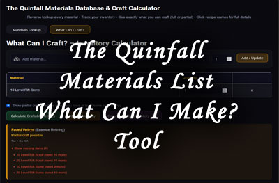 Materials Calculator – What Can I Make?
